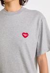 Футболка Carhartt WIP HEART PATCH, Grey Heather/Red/Grey - фото 6