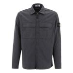 Куртка stretch overshirt 'charcoal' Stone Island, черный - фото