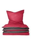 Пододеяльник SCHIESSER Doubleface Feinbiber, цвет Dark grey/Red - фото