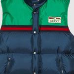 Мужской пуховый жилет Gucci, синий/зеленый - фото 6