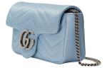 Сумка gg marmont super mini bag 'pastel blue' Gucci, синий - фото 2