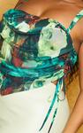 PrettyLittleThing Зеленый многослойный корсетный топ из сетки с абстрактным принтом Plus - фото 4