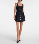 Мини-платье с поясом из букле Self-Portrait, Navy - фото 2