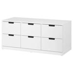 Комод с 6 ящиками NORDLI IKEA, 120x54 см, белый - фото