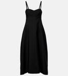 Платье миди из габардина Jil Sander, черный - фото