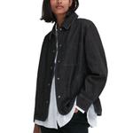 Куртка Uniqlo джинсовая длинная в стиле ретро, 08 темно-серый - фото 2