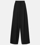 Широкие шерстяные брюки Paras The Row, черный - фото