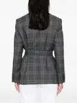 Клетчатый блейзер с поясом Maje, серый - фото 4