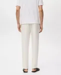 Мужские прямые брюки со складками Mango, белый - фото 3