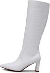 Женские модные эластичные сапоги до колена VenusCelia, White Pu - фото 2