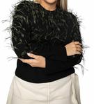 Свитер Lexia Feather - размер плюс, черный Tanya Taylor - фото