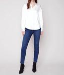 Белая атласная рубашка Harper CHARLIE B - фото 4