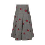 Юбка Versace Floral Embroidered Plaid Skirt, Black - фото 2