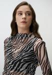 Блуза ZEBRA-PRINT WITH GLITTER DETAIL Jimmy Key, черный - фото 3