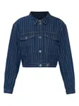 Укороченный жакет в полоску Lindy MUNTHE, синий - фото
