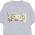 Футболка с принтом логотипа Balenciaga, темно-серый - фото 5