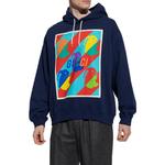 Толстовка graphic paint hoodie 'navy multi' Gucci, синий - фото 4