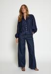 Блуза PEPPERCORN Button-down blouse, Dark Navy/Blue - фото 2