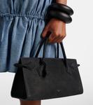 Замшевая сумка-шоппер Alaïa, нуар - фото 2