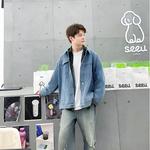 Джинсовая куртка унисекс FAX FOR FMACM, серо-голубая - фото 7