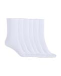 Набор из 6 пар хлопковых носков в рубчик Basix Punto Blanco, белый - фото