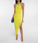 Платье миди с рюшами и халтернеем Alexandre Vauthier, Lemon Tonic - фото 2