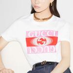Футболка женская Gucci, белый / розовый / красный - фото 4