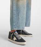 Кожаные кроссовки Mid Star Golden Goose, Black/White/Gold - фото 4