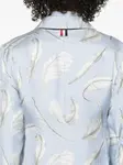 Шелковый блейзер с принтом THOM BROWNE, синий - фото 5