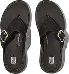 Сандалии FitFlop F-Mode Buckle Shimmerlux Flatform Toe-Post Sandals, черный - фото 2