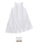 Полосатое хлопковое платье Brunello Cucinelli, черный - фото 2