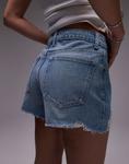 Джинсовые шорты Topshop Mom А-силуэта с разрывами, выбеленные - фото 2