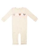 Боди детское Guess с принтом, бежевый - фото