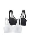 Бюстгальтер LASCANA ENTLASTUNGS-2 PACK, Schwarz Weiß/Black - фото 5