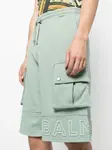Шорты-бермуды с тисненым логотипом BALMAIN, зеленый - фото 5