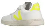 Кроссовки Veja V-10 Leather 'White Jaune Fluo' - фото 3