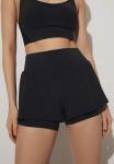 Спортивные шорты женские OYSHO двойные, черный - фото