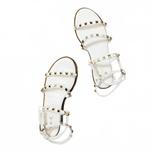 Женские белые сандалии с ремешками и шипами Qupid - фото 4