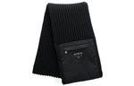 Шарф вязаный Prada Unisex, черный - фото