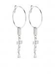 Ellen Conde серьги с кристаллами, серебряный - фото