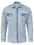 Джинсовая рубашка Rock Creek Regular fit Button Up Shirt, цвет blue denim/light blue - фото