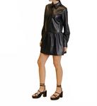 Веганское кожаное платье миди в темно-синем цвете Aureum - фото 2