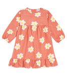 Хлопковое платье с цветочным принтом Bobo Choses, розовый - фото