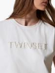 Футболка с вышитым логотипом TWINSET, белый - фото 4