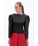 Женская блузка с вырезом-лодочкой NOCTURNE, черный - фото