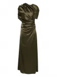 Драпированное макси-платье MALINA, зеленый - фото