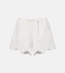 Шорты из хлопка с вышивкой ришелье Cruse Poupette St Barth, Natural White Plain - фото
