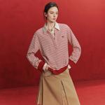 ELLE Свитшот Women's Stripes Lapel Moderate Regular - фото 8