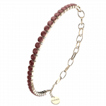 Браслет Jade Gold Burgundy Burker - фото