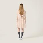 Вышитое платье из марокена MIU MIU, персиковый - фото 3